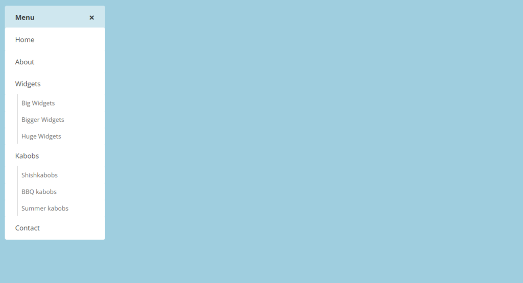 Expanding and Collapsing Hamburger Menu