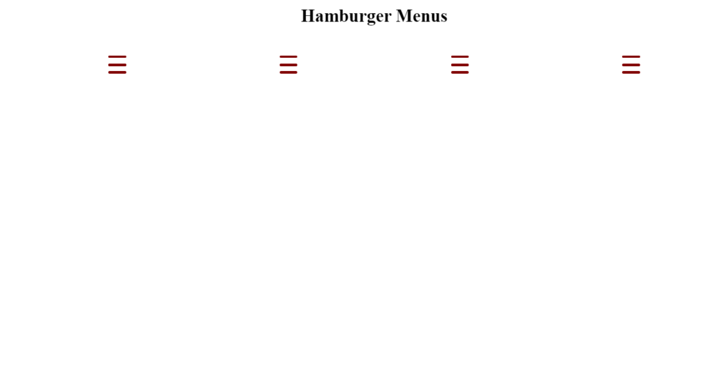 CSS hamburger menus