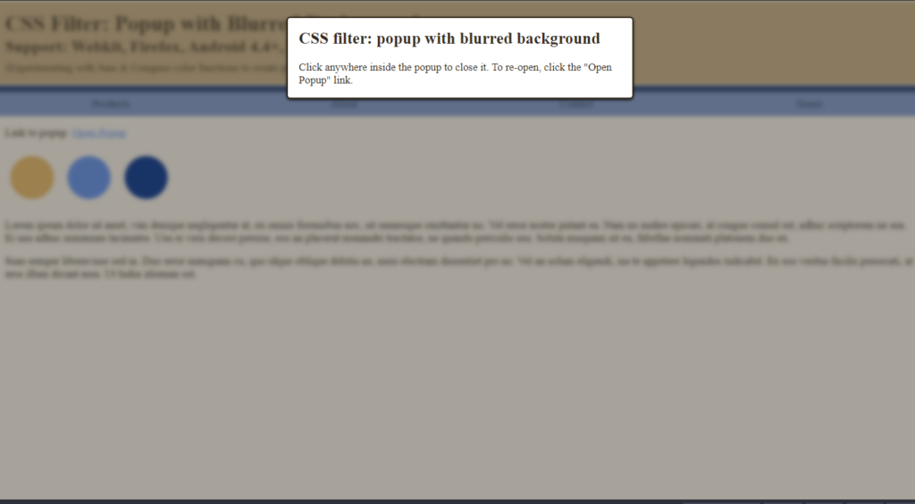 Blurred Background CSS