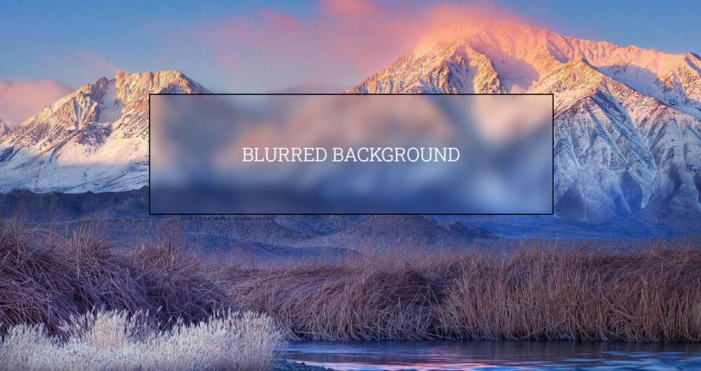 CSS Blurred background