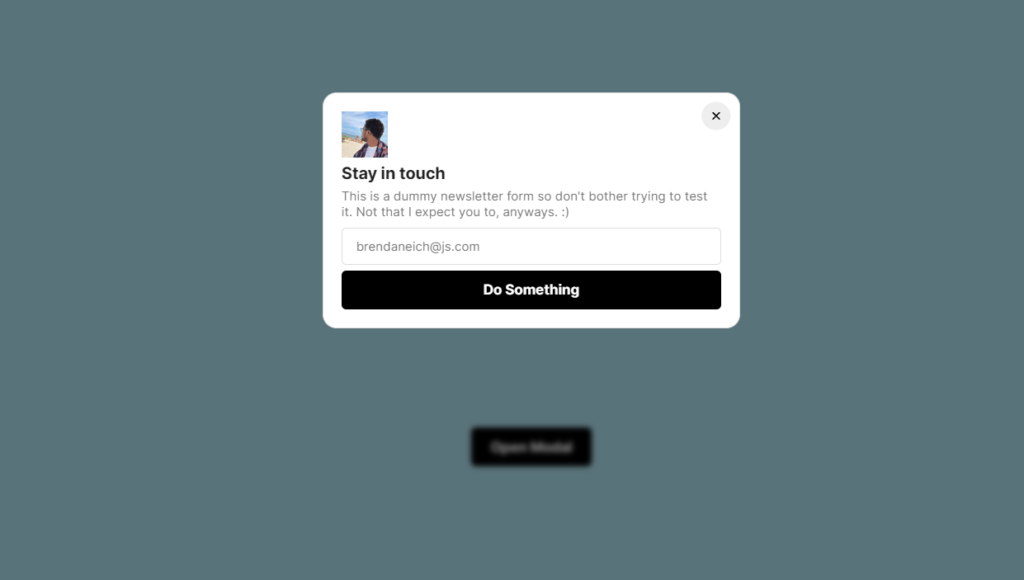 Modal with overlay and blur