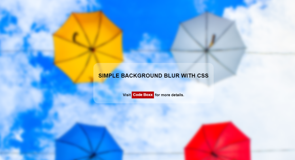 Blurred Background Image With Pure CSS