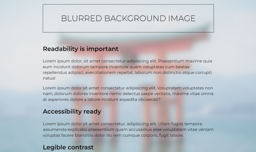 CSS Blurred Background
