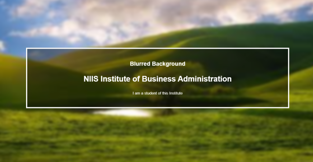 Blur Background image css