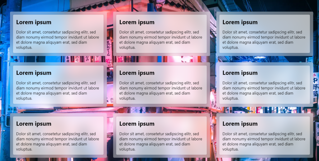 Blurred background Css with Glass Card