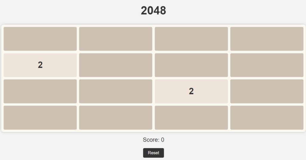 JS 2048 Game 