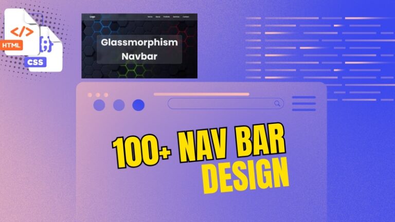 100+ Navigation Bar HTML and CSS (Free Demo + code)