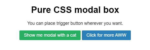 Pure CSS modal box