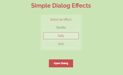 Simple dialog effects
