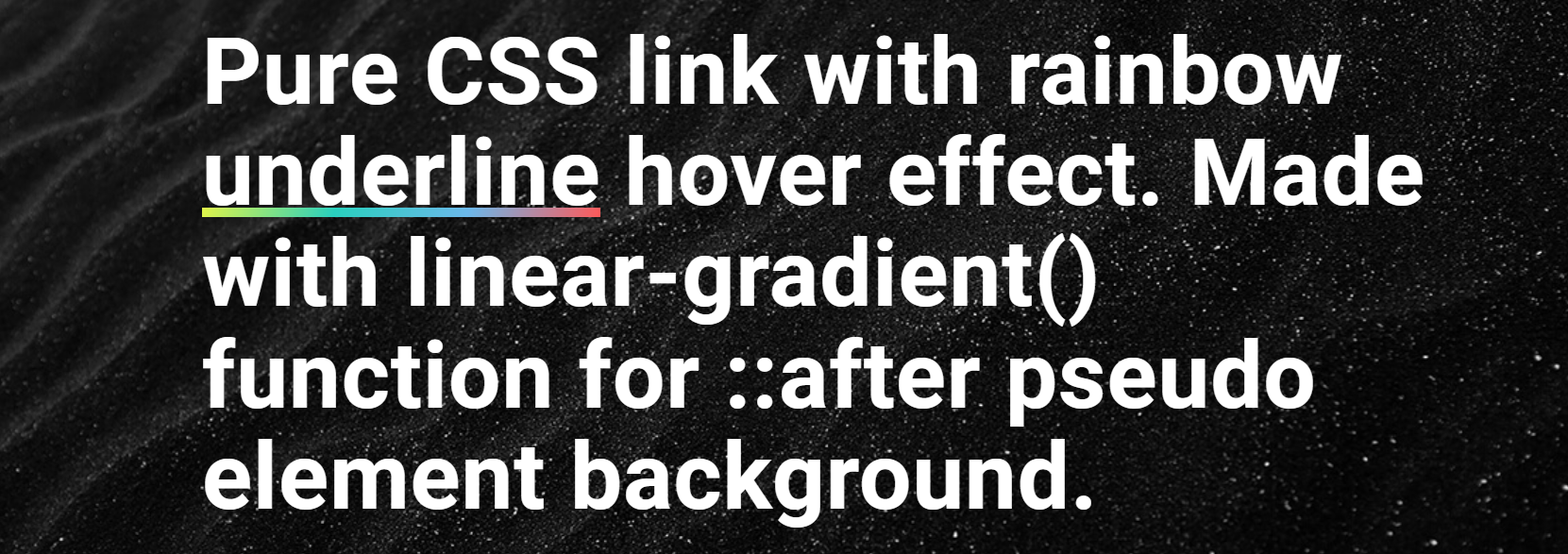 Pure CSS Link with Rainbow Underline Effect