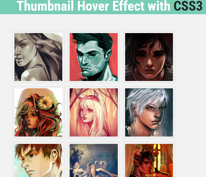 Pure CSS Thumbnail Hover Effect