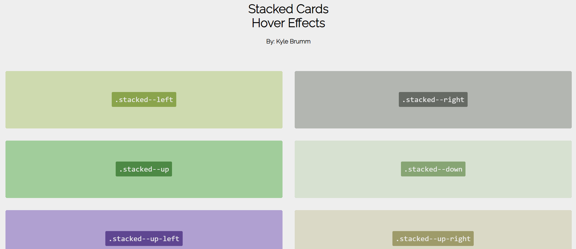 Stacked Cards Hover Effects