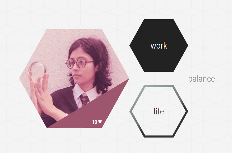 Clip-path: Hexagon shapes for dummy profile page