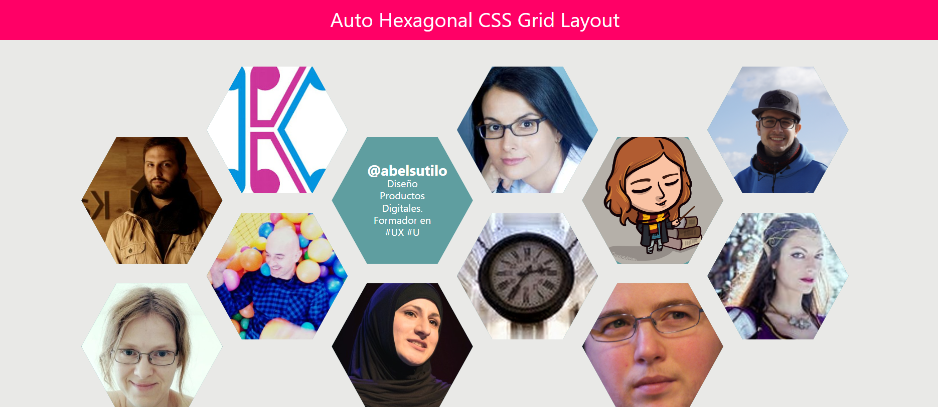 Auto Hexagonal CSS Grid Layout