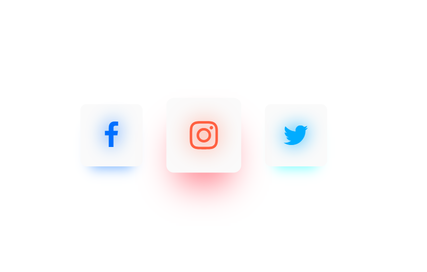 Social Media Icons Neon Glow Effect On Hover