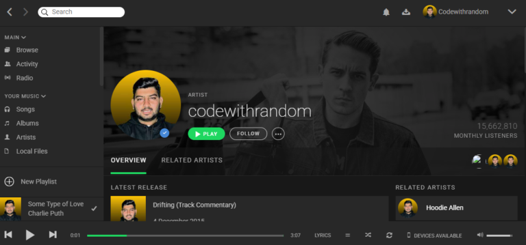 Spotify Clone Project Using HTML and CSS (Source Code)