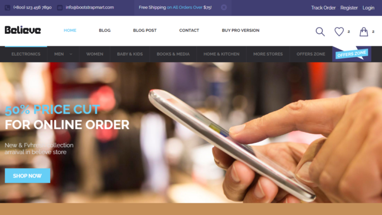 20+ responsive ecommerce website templates using HTML with CSS ...